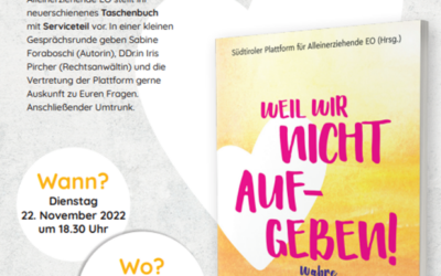 “Alleinerziehend? Na und?” Buchvorstellung in Kaltern am 22.11.2022, 18.30 Uhr