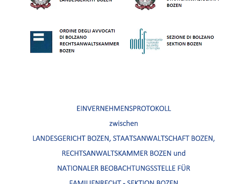 NEUES EINVERNEHMENSPROTOKOLL DER ANWALTSKAMMER