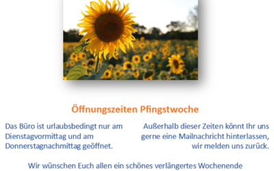 Öffnungszeiten Pfingstwoche