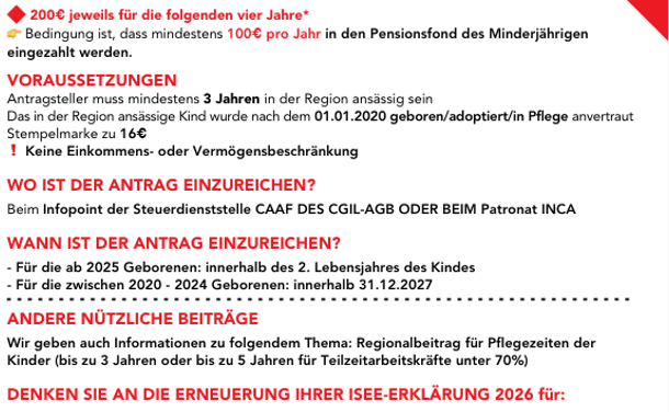 ANREIZ FÜR NEUGEBORENE – Bis zu 1100 Euro für die Zukunft Deines Kindes
